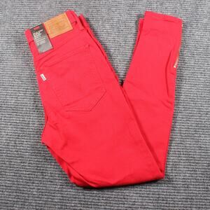 Levi’s Mile High Super Skinny Ankle Jeans W27 L26 Red Zip Hem NWT
